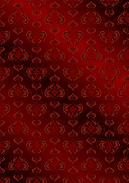 Несносный красный бордовый бесшовный фон с винтажными узорами — стоковый вектор